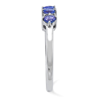 Sterlingsilber Rhodium Tansanit & Diamant. Ring