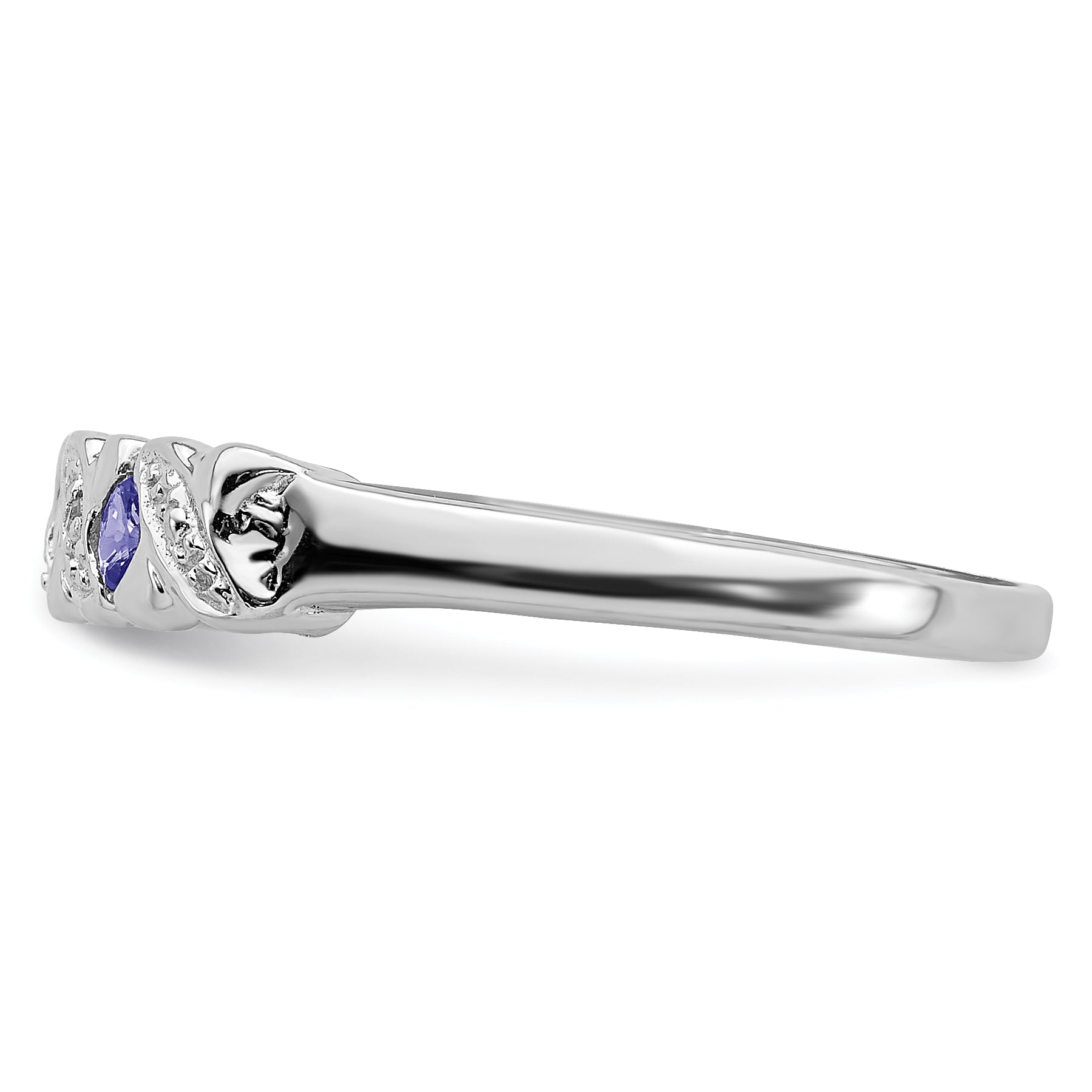 Sterlingsilber Rhodium Tansanit & Diamant. Ring