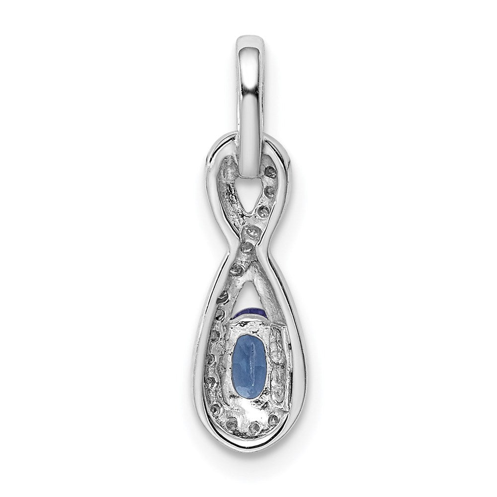 Sterlingsilber Rhodiniert Tansanit & Diamant Anhänger