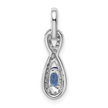 Sterlingsilber Rhodiniert Tansanit & Diamant Anhänger