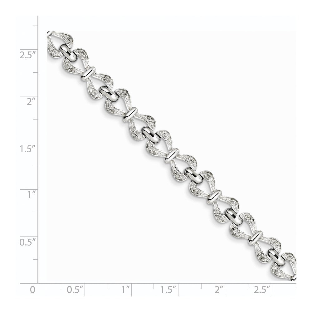 7 Zoll Sterlingsilber Rhodiniert Diamant. Armband