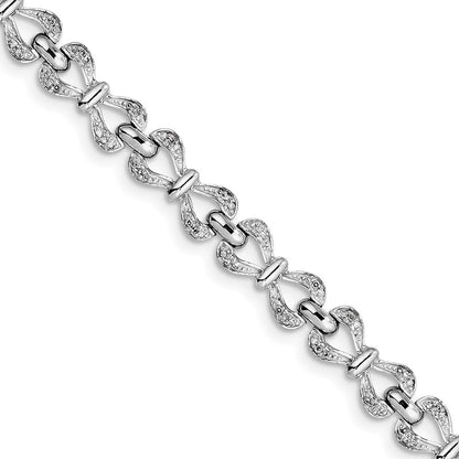7 Zoll Sterlingsilber Rhodiniert Diamant. Armband