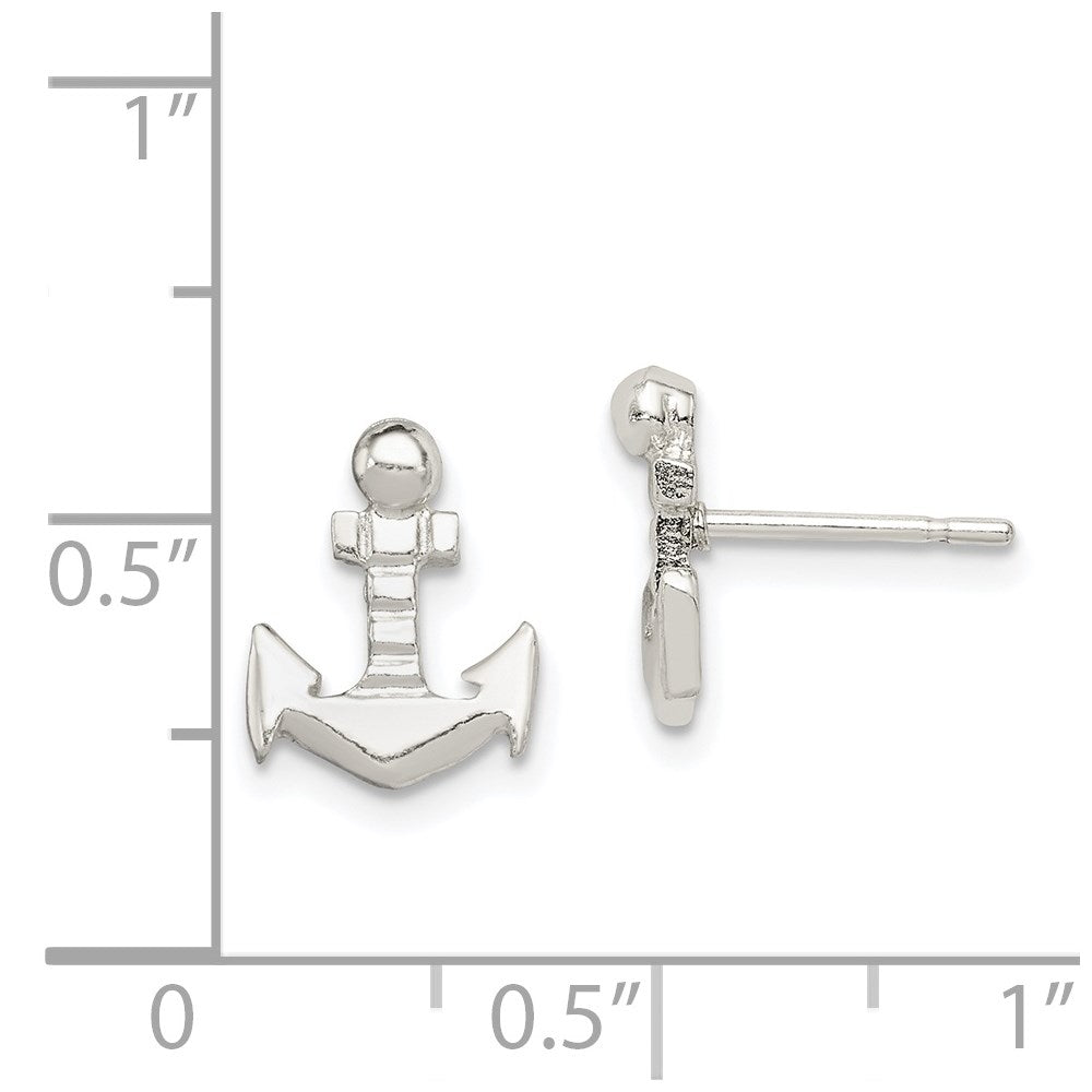 Sterlingsilber Anker Mini Ohrstecker