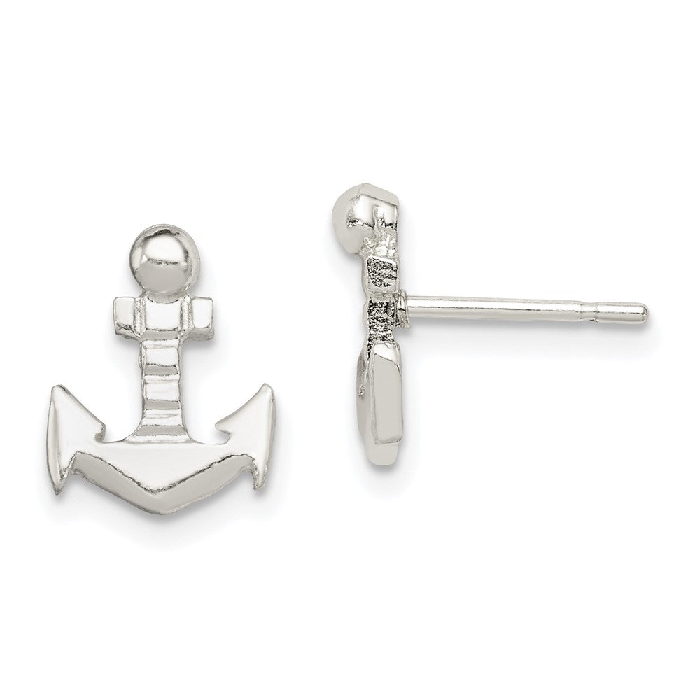 Sterlingsilber Anker Mini Ohrstecker