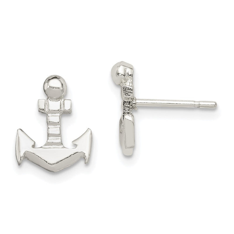 Sterlingsilber Anker Mini Ohrstecker