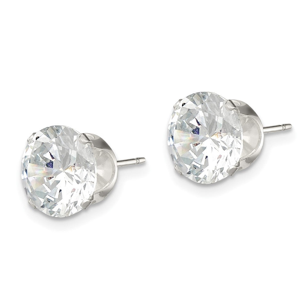 Sterlingsilber 9mm Rund Snap Set Zirkonia Ohrstecker