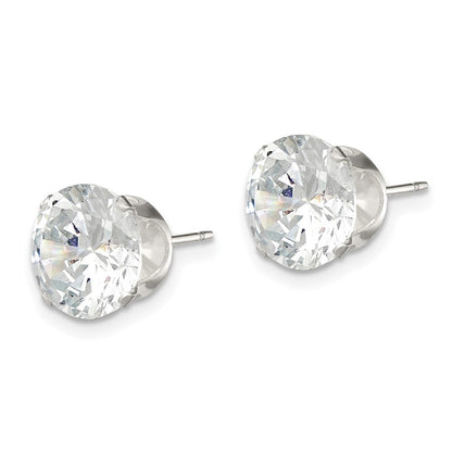Sterlingsilber 9mm Rund Snap Set Zirkonia Ohrstecker