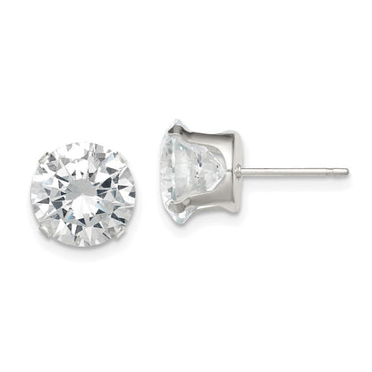 Sterlingsilber 9mm Rund Snap Set Zirkonia Ohrstecker