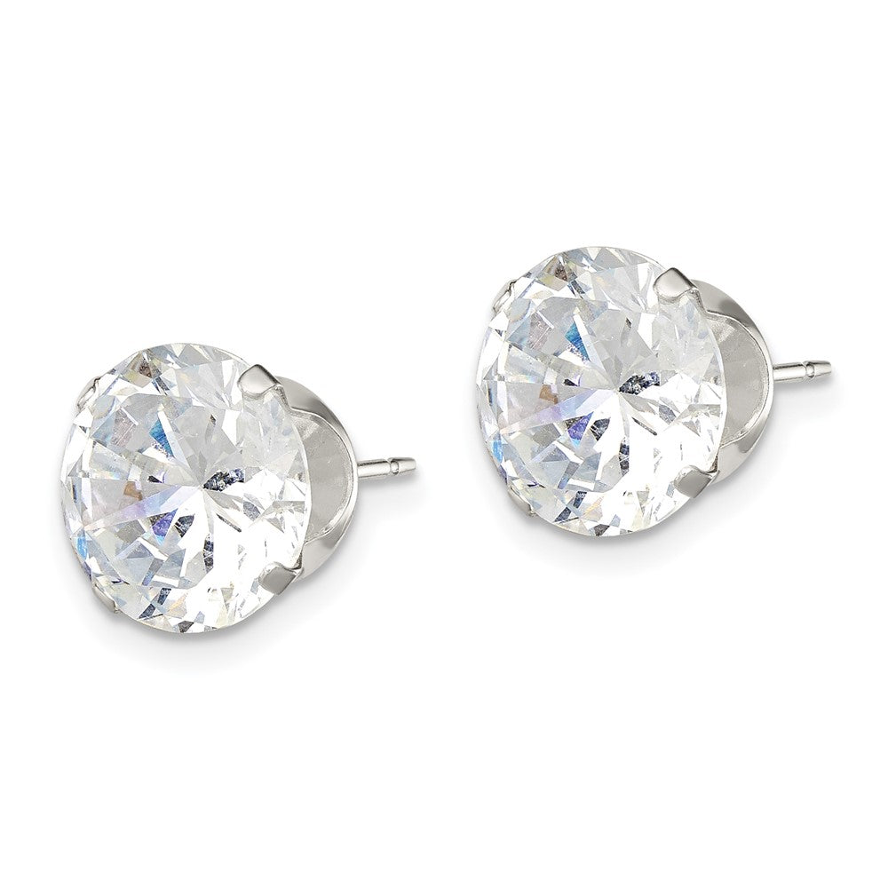 Sterlingsilber 10mm Rund Snap Set Zirkonia Ohrstecker