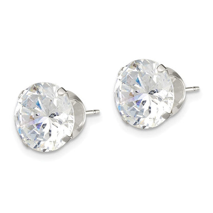 Sterlingsilber 10mm Rund Snap Set Zirkonia Ohrstecker