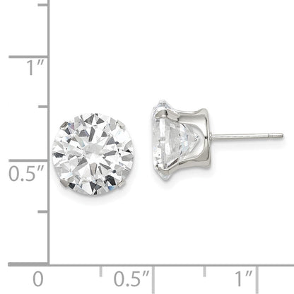 Sterlingsilber 10mm Rund Snap Set Zirkonia Ohrstecker