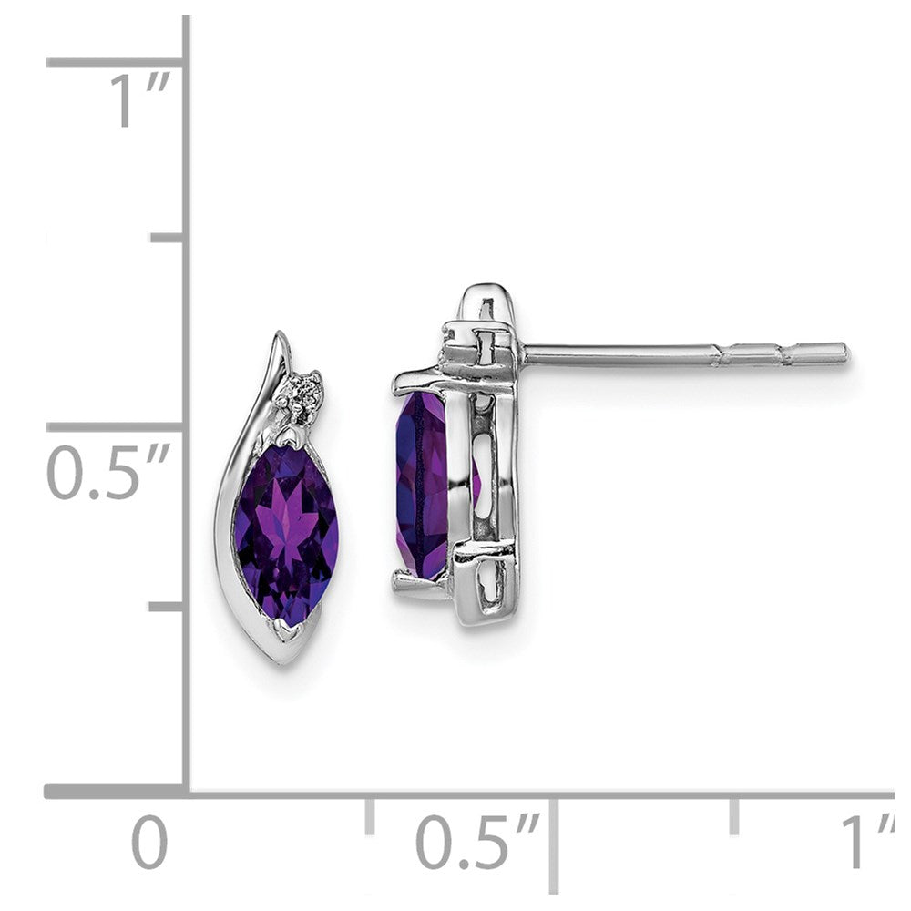 Sterlingsilber Rhodiniert Diamant und Amethyst Ohrringe