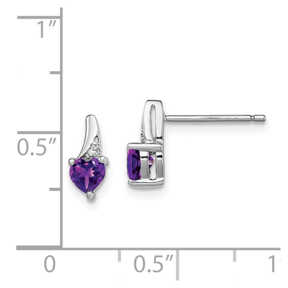 Sterlingsilber Rhodiniert Amethyst und Diamant Ohrringe