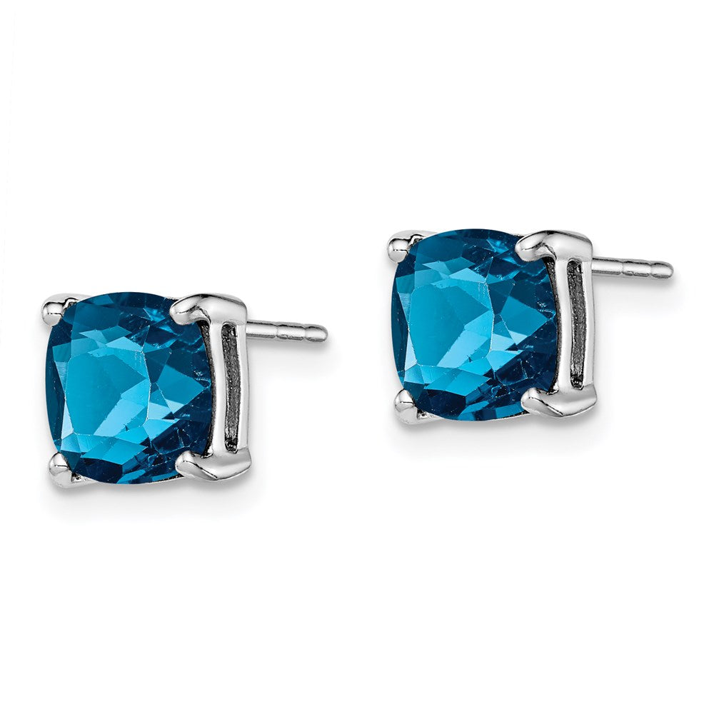 Sterlingsilber Rhodiniert London Blautopas Ohrstecker