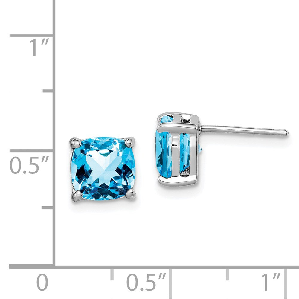 Sterlingsilber Rhodiniert London Blautopas Ohrstecker