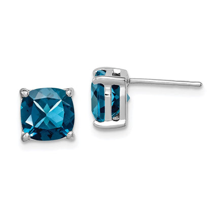 Sterlingsilber Rhodiniert London Blautopas Ohrstecker