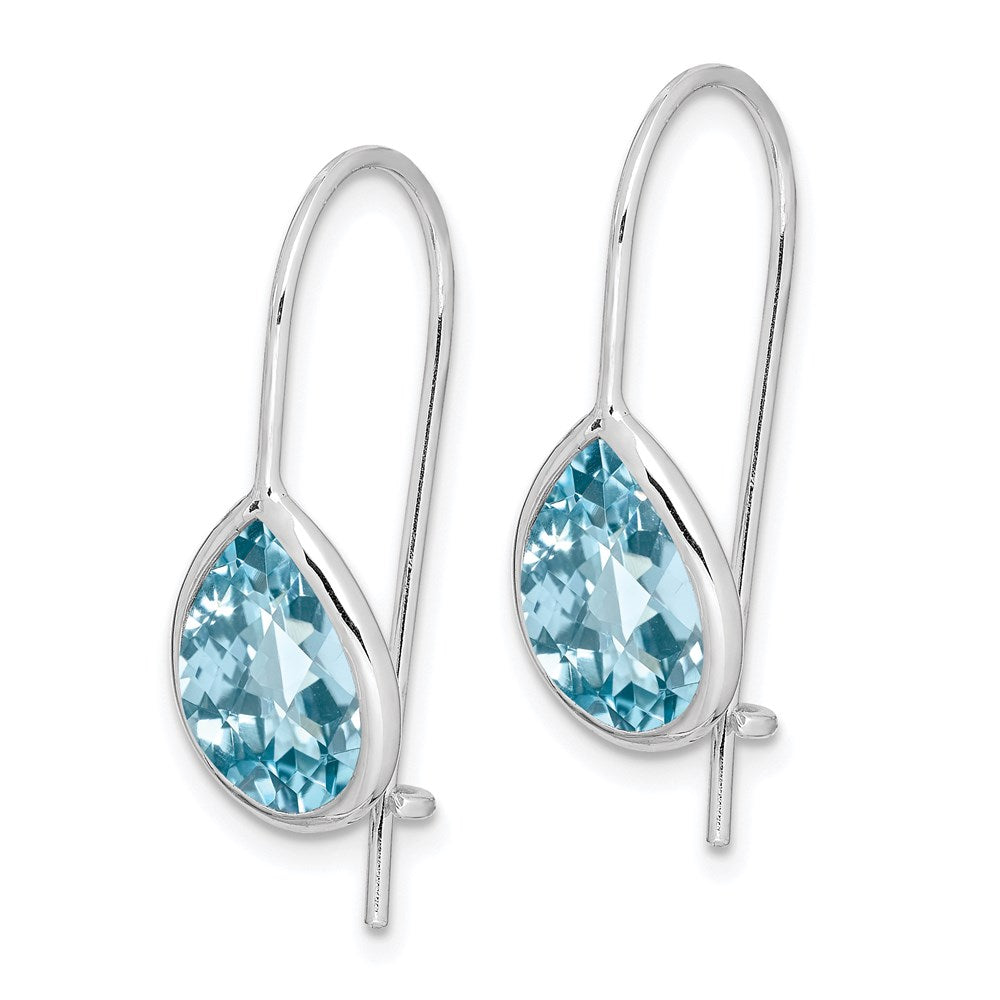 Sterlingsilber Rhodiniert Blautopas Tropfen Ohrringe