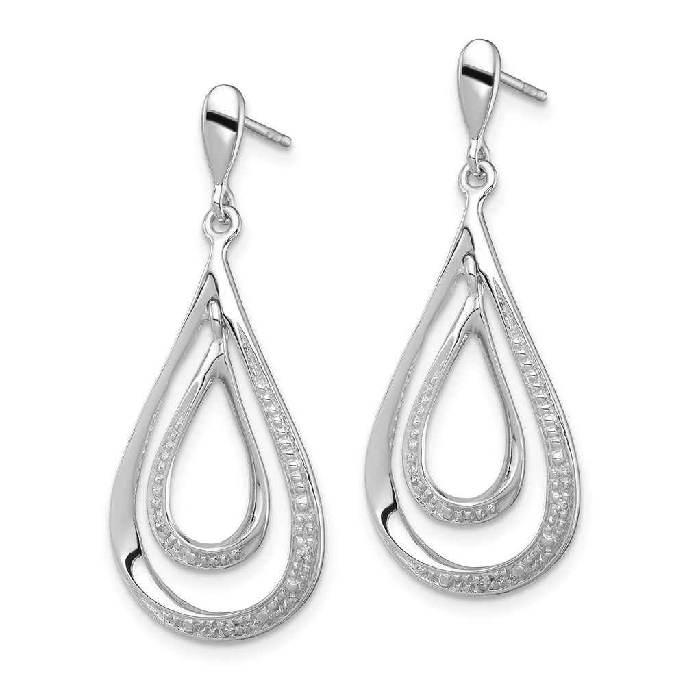 Sterlingsilber Rhodiniert Diamant Stecker Ohrhänger