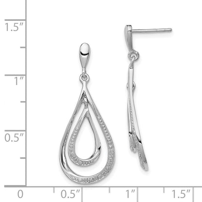 Sterlingsilber Rhodiniert Diamant Stecker Ohrhänger
