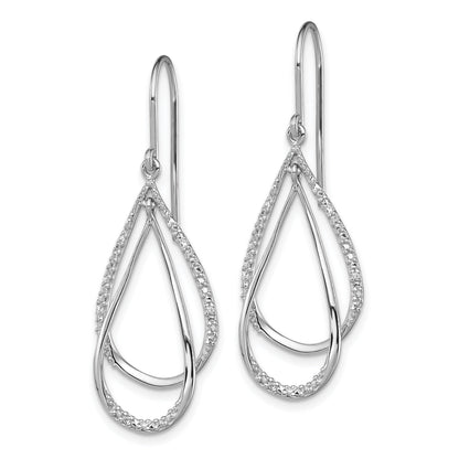 Sterlingsilber Rhodiniert Diamant Ohrhänger
