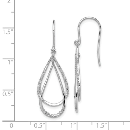 Sterlingsilber Rhodiniert Diamant Ohrhänger