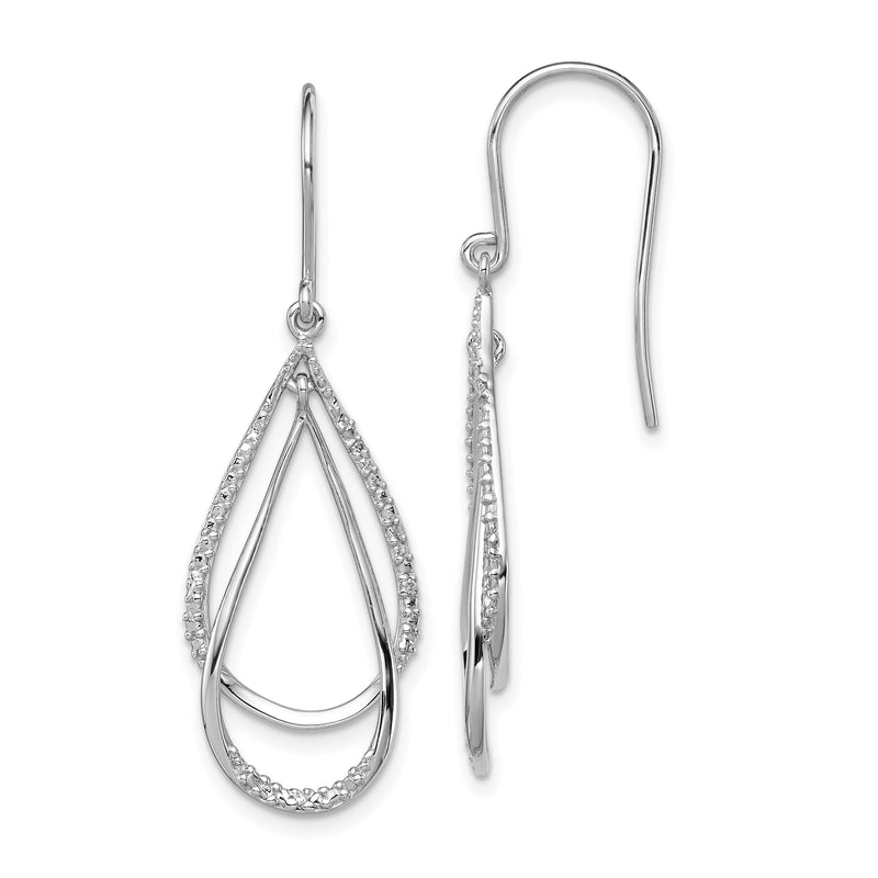 Sterlingsilber Rhodiniert Diamant Ohrhänger