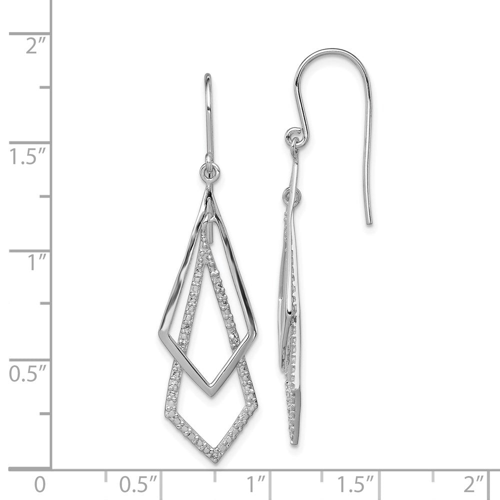 Sterlingsilber Rhodiniert Diamant Ohrhänger