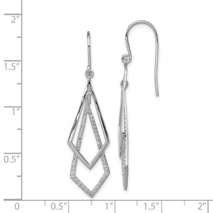 Sterlingsilber Rhodiniert Diamant Ohrhänger