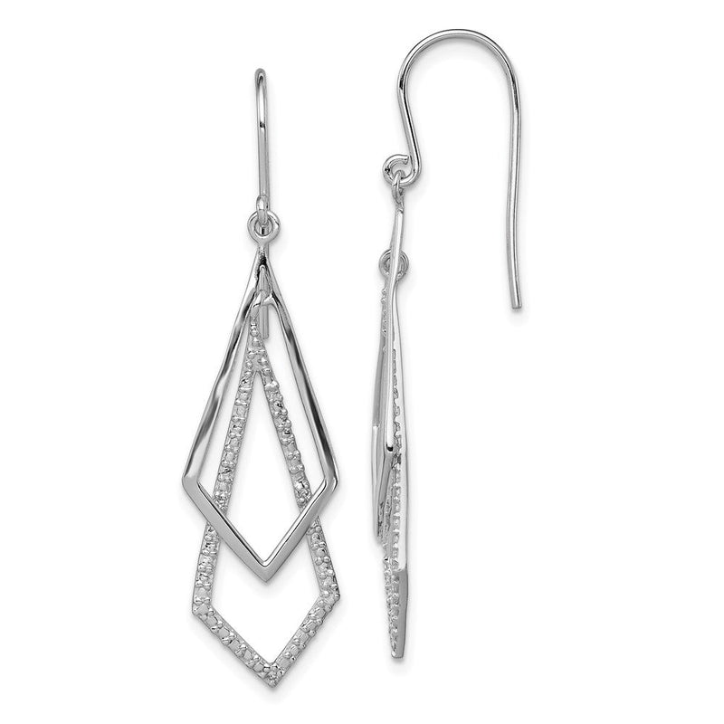 Sterlingsilber Rhodiniert Diamant Ohrhänger