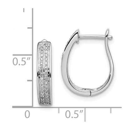 Sterlingsilber Rhodium Diamant. Oval Klappbar Creolen