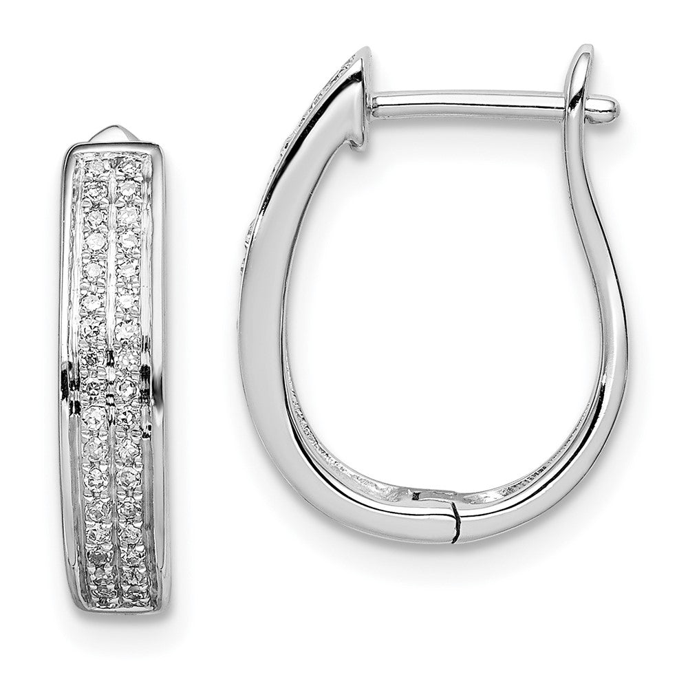 Sterlingsilber Rhodium Diamant. Oval Klappbar Creolen