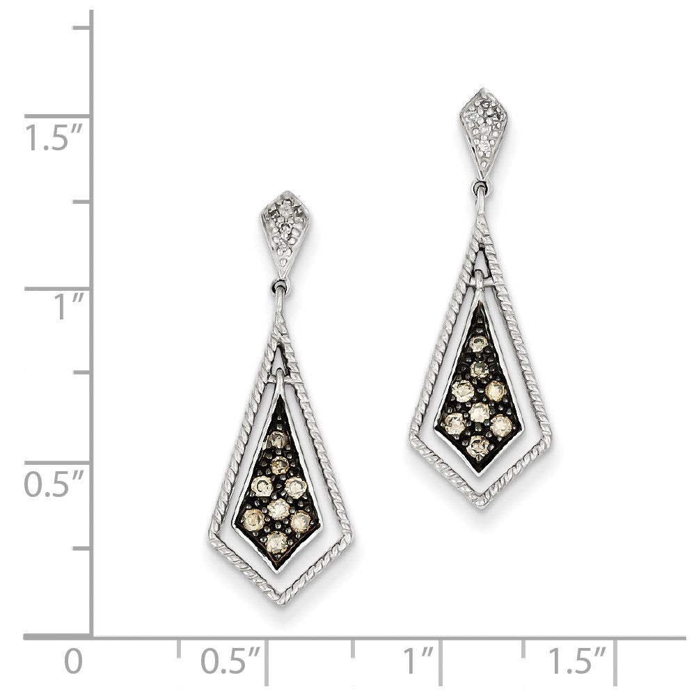 Sterlingsilber Champagne Diamant Geometric Ohrstecker
