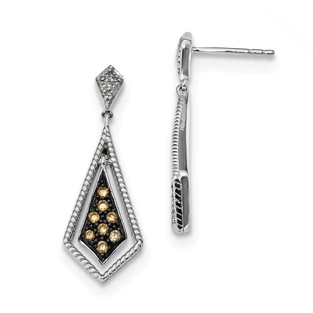 Sterlingsilber Champagne Diamant Geometric Ohrstecker