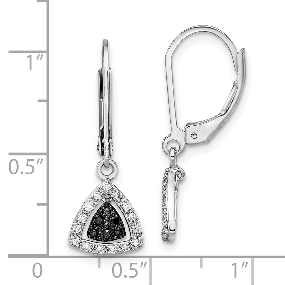 Sterlingsilber Weiß Nacht Rhodiniert Schwarz und Diamant Hängend Ohrhänger mit Brisur