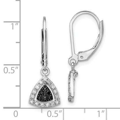 Sterlingsilber Weiß Nacht Rhodiniert Schwarz und Diamant Hängend Ohrhänger mit Brisur