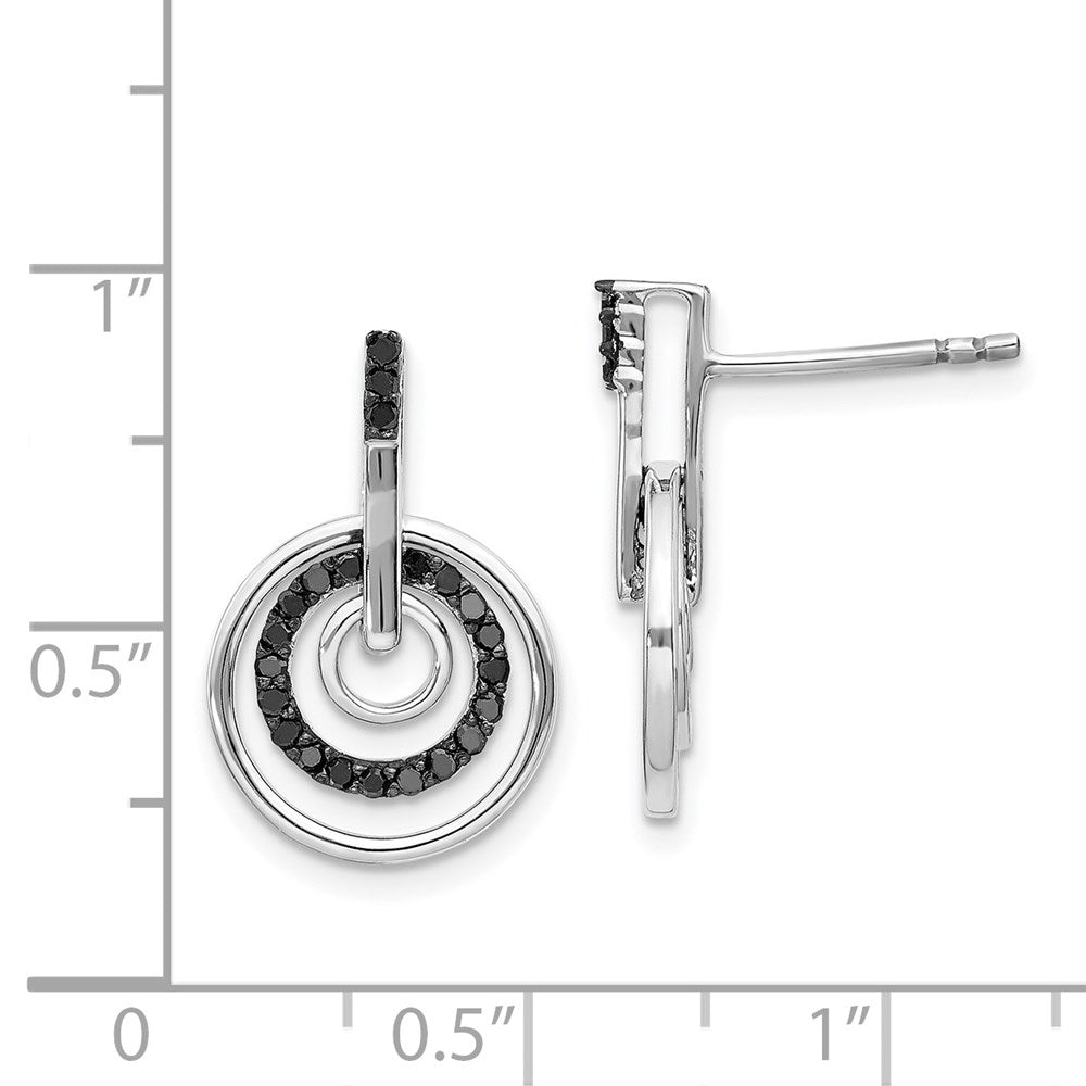 Sterlingsilber Weiß Nacht Rhodiniert Schwarz Diamant Ohrstecker