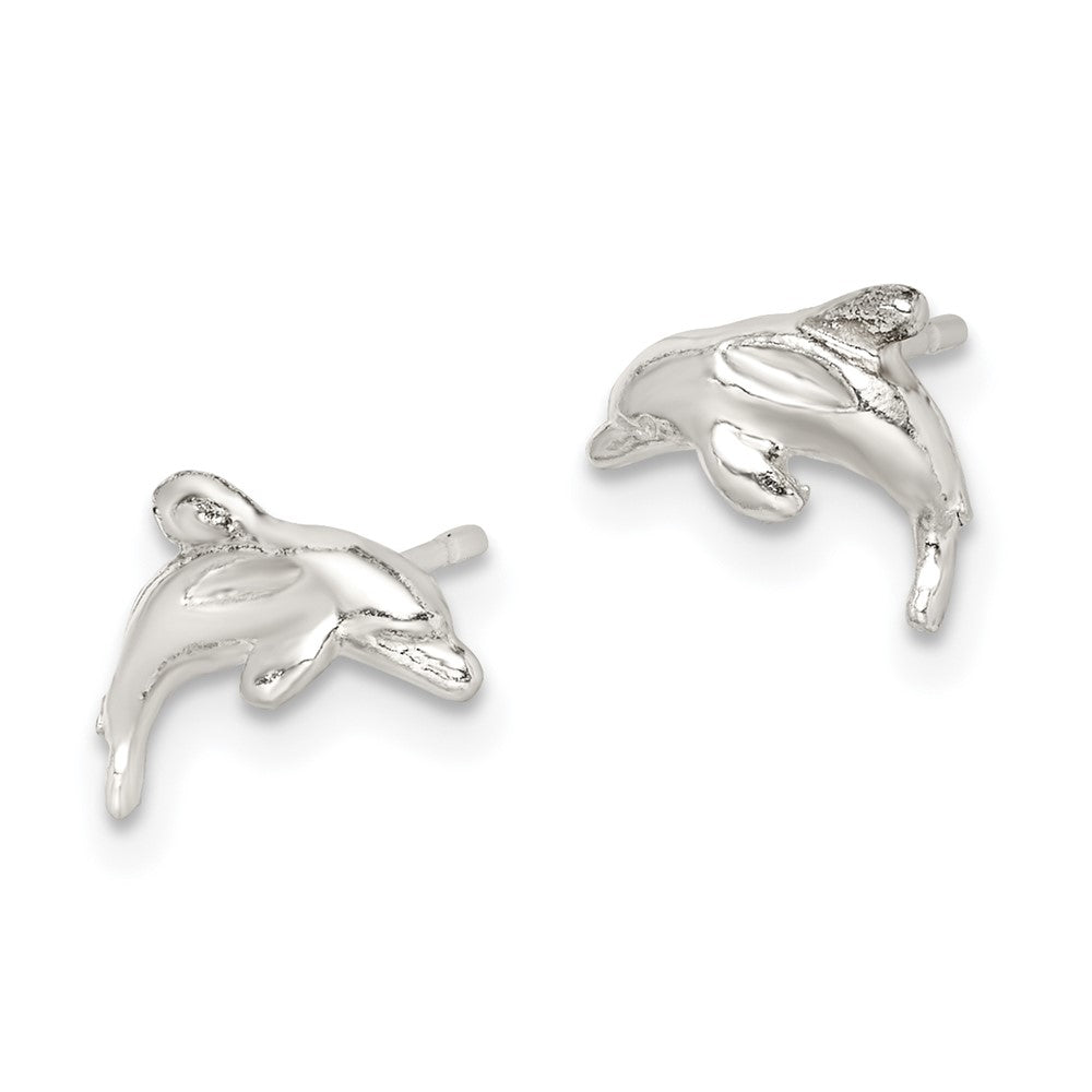 Sterlingsilber Poliert Delfin Ohrstecker