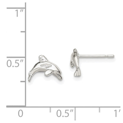 Sterlingsilber Poliert Delfin Ohrstecker