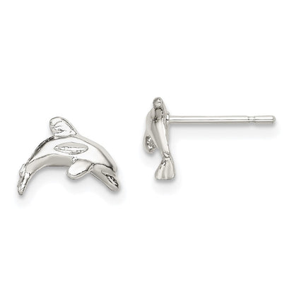 Sterlingsilber Poliert Delfin Ohrstecker