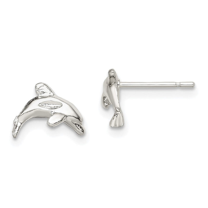 Sterlingsilber Poliert Delfin Ohrstecker