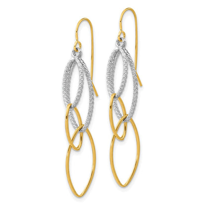 Sterlingsilber mit 14K Gelbgold Geometric Ohrhänger