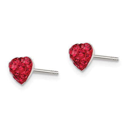 Sterlingsilber Rot Preciosa Kristall Herz Ohrstecker