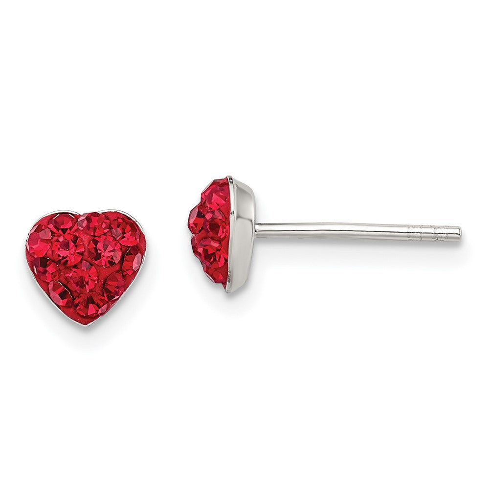 Sterlingsilber Rot Preciosa Kristall Herz Ohrstecker