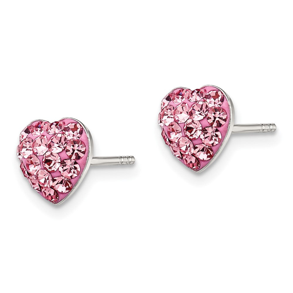 Sterlingsilber Rhodiniert Rosa Preciosa Kristall Herz Ohrstecker