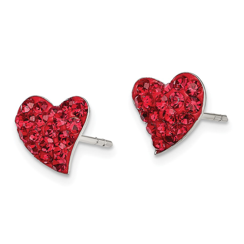 Sterlingsilber Rhodiniert Rot Preciosa Kristall Herz Ohrstecker