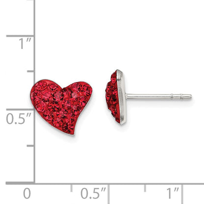 Sterlingsilber Rhodiniert Rot Preciosa Kristall Herz Ohrstecker