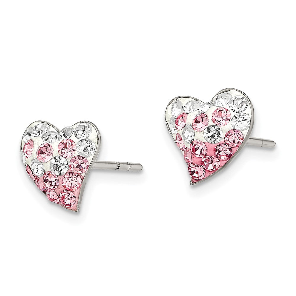 Sterlingsilber Rhodiniert Rosa/white Preciosa Kristall Herz Ohrstecker
