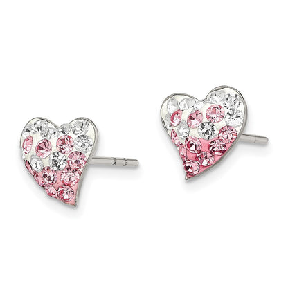 Sterlingsilber Rhodiniert Rosa/white Preciosa Kristall Herz Ohrstecker