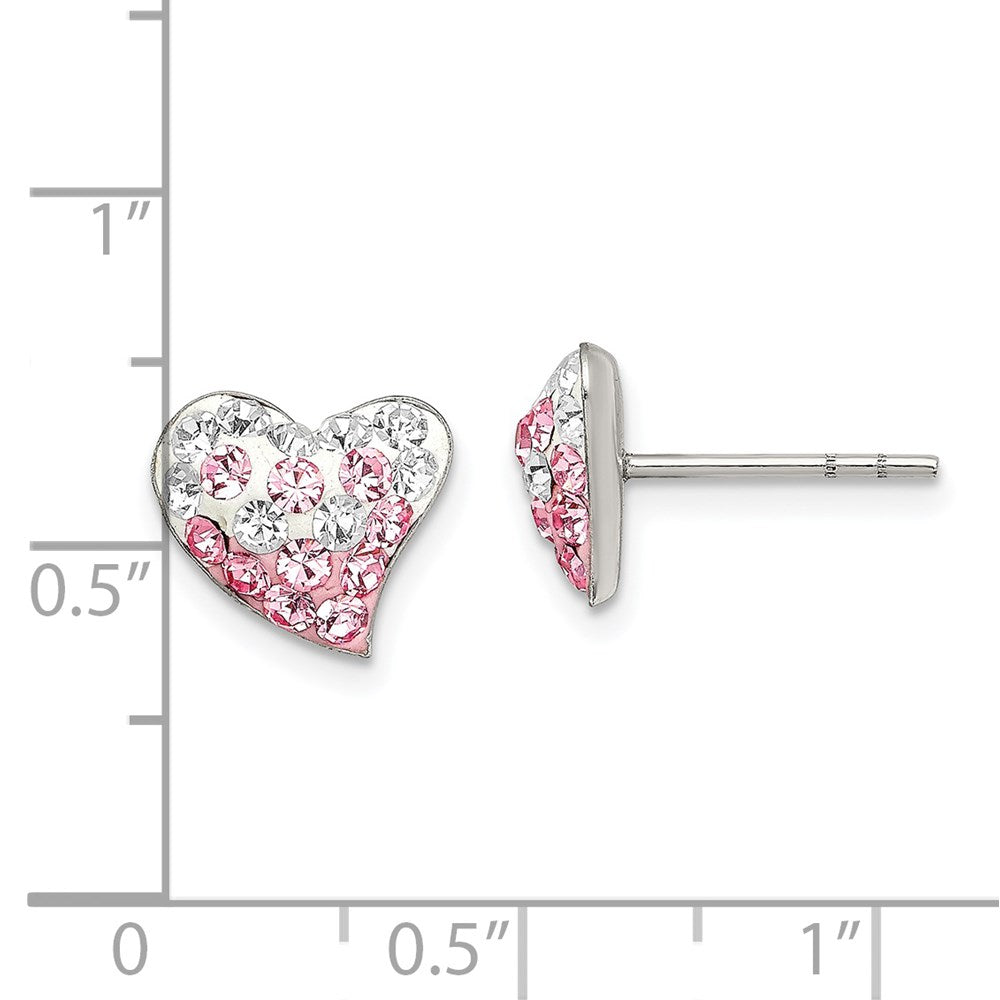 Sterlingsilber Rhodiniert Rosa/white Preciosa Kristall Herz Ohrstecker