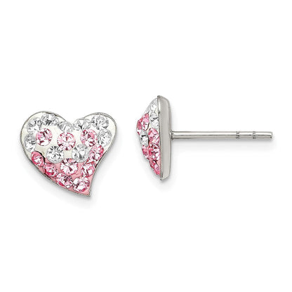 Sterlingsilber Rhodiniert Rosa/white Preciosa Kristall Herz Ohrstecker